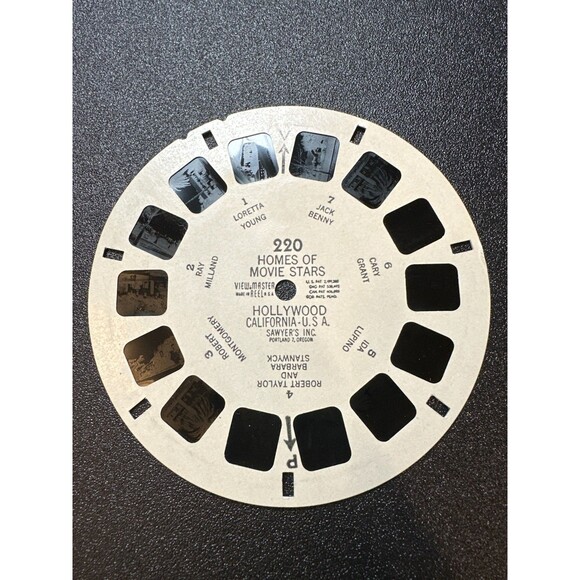 Vintage View-Master Reel #220 Homes of Movie Stars Hollywood CA - Picture 1 of 3